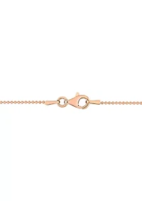 18k Rose Gold Plated Sterling Silver 1mm Ball Chain Anklet, 9"