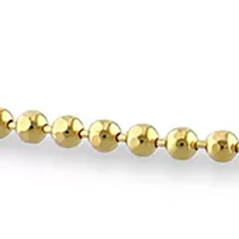 18k Yellow Gold Plated Sterling Silver 1mm Ball Chain Anklet, 9"