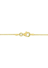 18k Yellow Gold Plated Sterling Silver 1mm Ball Chain Anklet, 9"