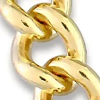 18k Yellow Gold Plated Sterling Silver 6.5mm Curb Link Chain Anklet, 9"