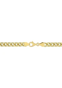 18k Yellow Gold Plated Sterling Silver 6.5mm Curb Link Chain Anklet, 9"