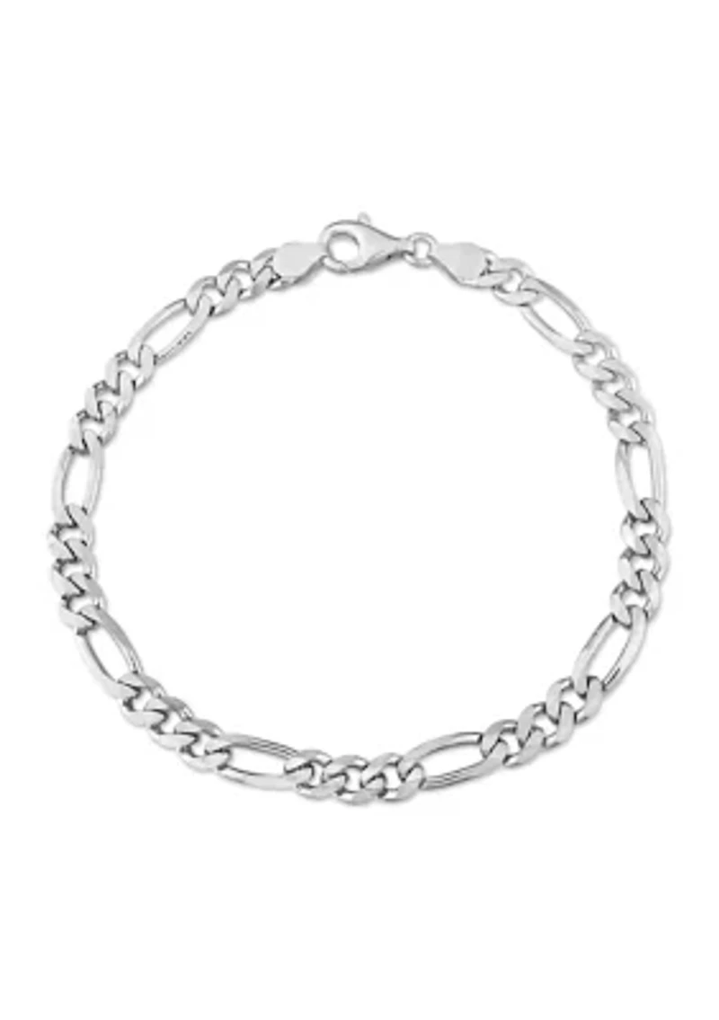 Sterling Silver 5.5mm Figaro Chain Anklet, 9"