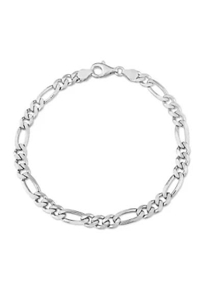 Sterling Silver 5.5mm Figaro Chain Anklet, 9"