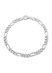 Sterling Silver 5.5mm Figaro Chain Anklet, 9"