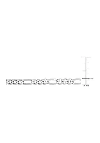 Sterling Silver 5.5mm Figaro Chain Anklet, 9"