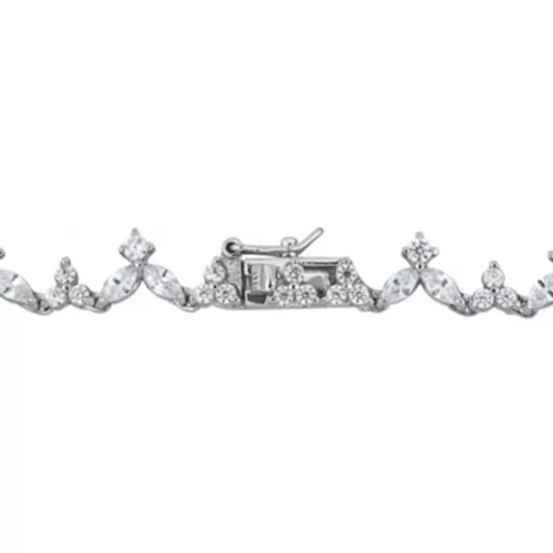 47 ct. t.g.w. Green & White Cubic Zirconia Heart Necklace in Sterling Silver