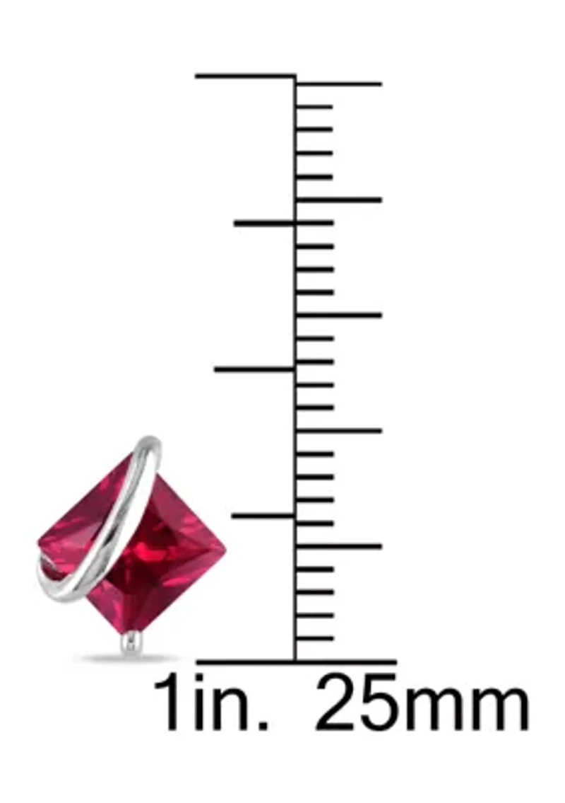 Lab Created Created Ruby Stud Earrings in Sterling Silver