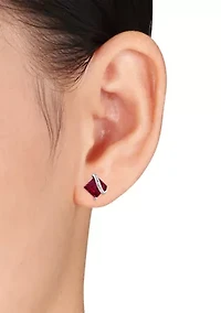 Lab Created Created Ruby Stud Earrings in Sterling Silver