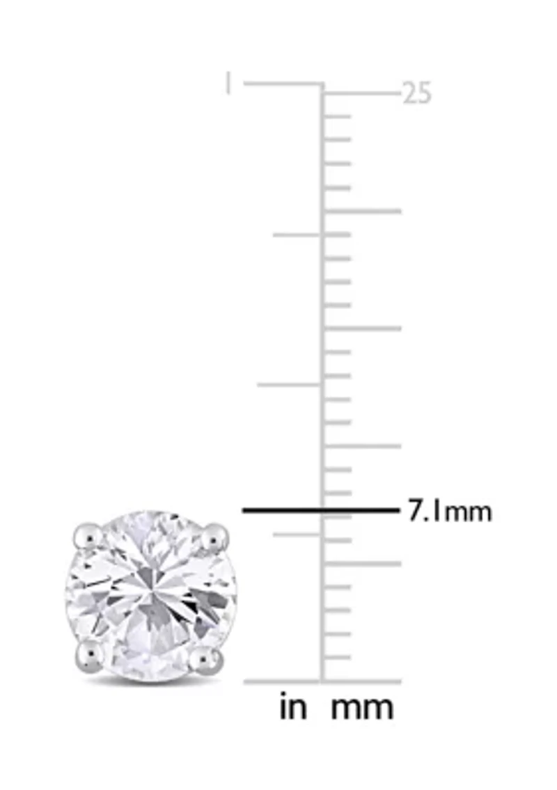 Lab Created 3.22 ct. t.g.w. Created White Sapphire Solitaire Stud Earrings in Sterling Silver