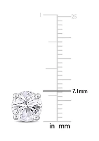 Lab Created 3.22 ct. t.g.w. Created White Sapphire Solitaire Stud Earrings in Sterling Silver