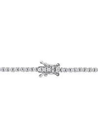 Lab Created 2 CT TGW Created Moissanite Station Bracelet in Sterling Silver