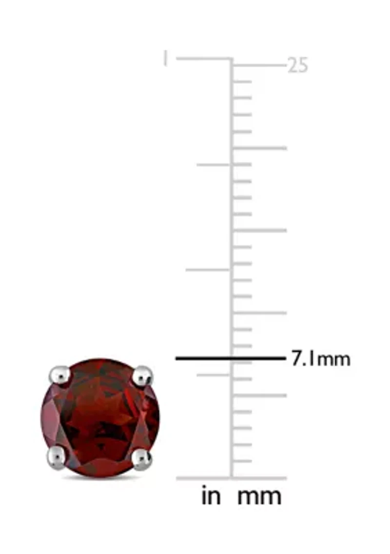 3.20 ct. t.g.w. Garnet Solitaire Stud Earrings in Sterling Silver
