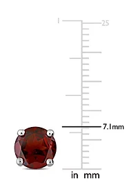 3.20 ct. t.g.w. Garnet Solitaire Stud Earrings in Sterling Silver