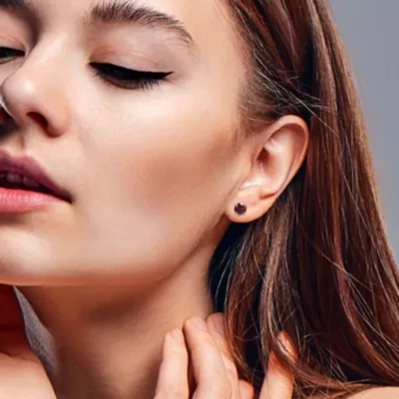 3.20 ct. t.g.w. Garnet Solitaire Stud Earrings in Sterling Silver