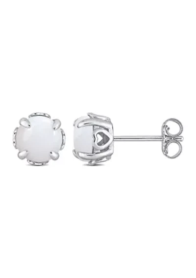 1.60 ct. t.g.w. Opal Solitaire Stud Earrings in Sterling Silver