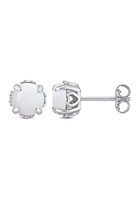 1.60 ct. t.g.w. Opal Solitaire Stud Earrings in Sterling Silver