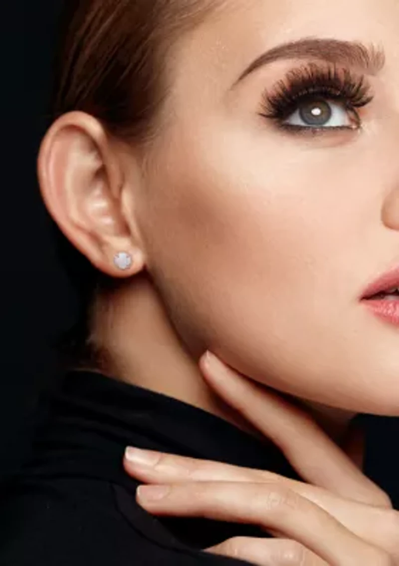 1.60 ct. t.g.w. Opal Solitaire Stud Earrings in Sterling Silver