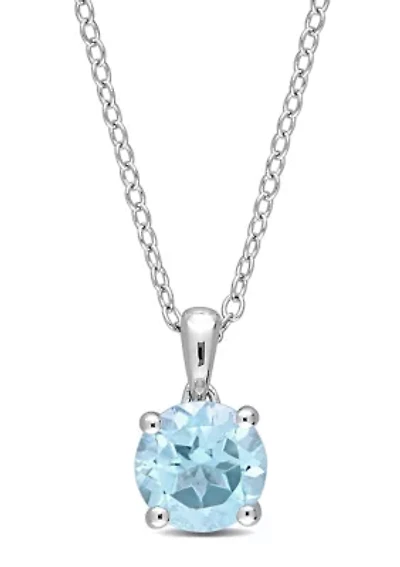 1.53 ct. t.g.w. Sky Blue Topaz Solitaire Pendant with Chain in Sterling Silver