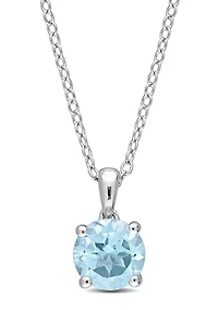 1.53 ct. t.g.w. Sky Blue Topaz Solitaire Pendant with Chain in Sterling Silver