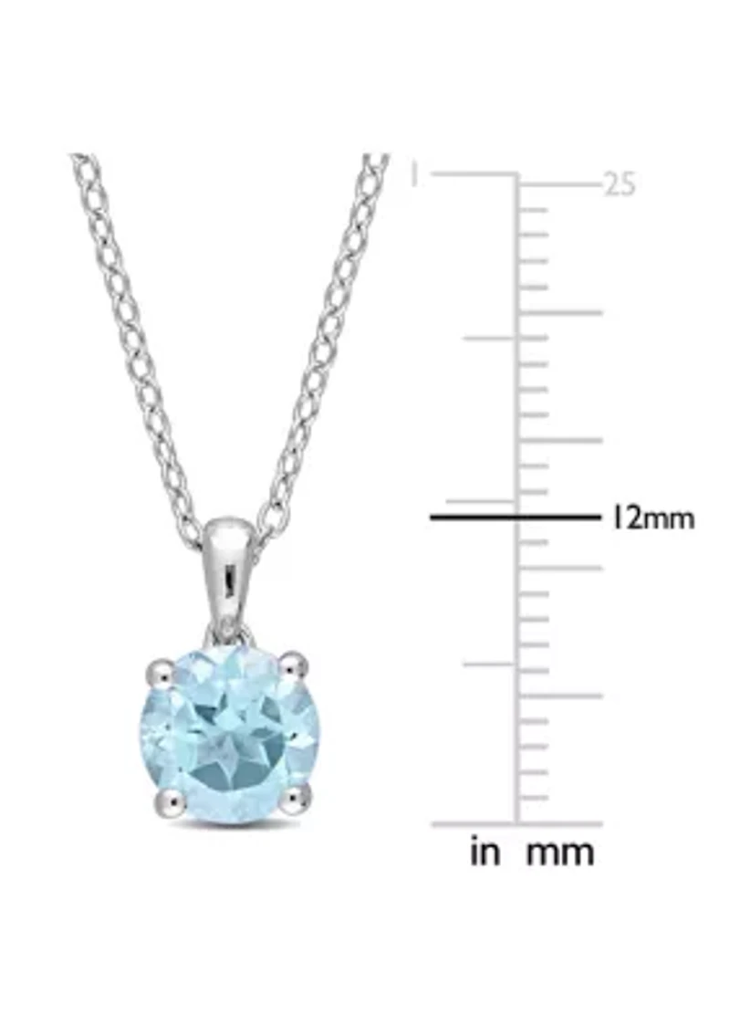 1.53 ct. t.g.w. Sky Blue Topaz Solitaire Pendant with Chain in Sterling Silver
