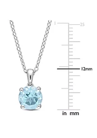 1.53 ct. t.g.w. Sky Blue Topaz Solitaire Pendant with Chain in Sterling Silver