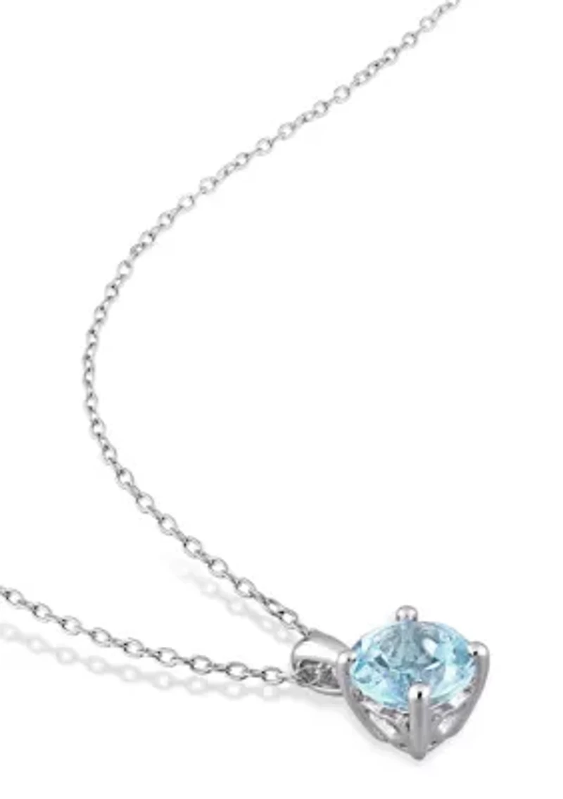 1.53 ct. t.g.w. Sky Blue Topaz Solitaire Pendant with Chain in Sterling Silver