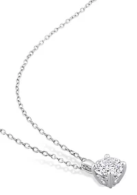 Lab Created 1.61 ct. t.g.w. Created White Sapphire Solitaire Pendant with Chain in Sterling Silver