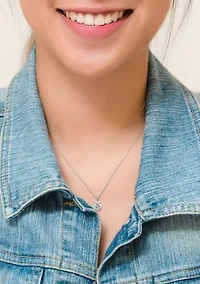 Lab Created 1.61 ct. t.g.w. Created White Sapphire Solitaire Pendant with Chain in Sterling Silver