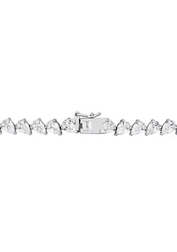 Lab Created 39.50 ct. t.g.w. Created White Sapphire Teardrop Tennis Necklace in Sterling Silver