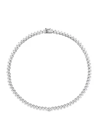 Lab Created 39.50 ct. t.g.w. Created White Sapphire Teardrop Tennis Necklace in Sterling Silver