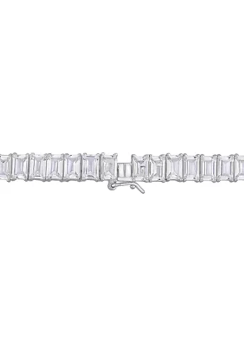 Lab Created 73.50 ct. t.g.w. Created White Sapphire Tennis Necklace in Sterling Silver