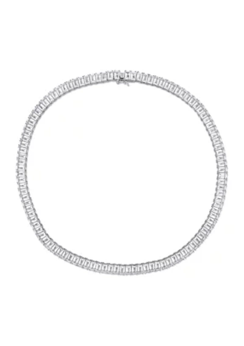 Lab Created 73.50 ct. t.g.w. Created White Sapphire Tennis Necklace in Sterling Silver