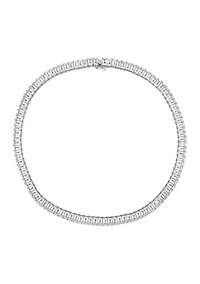 Lab Created 73.50 ct. t.g.w. Created White Sapphire Tennis Necklace in Sterling Silver