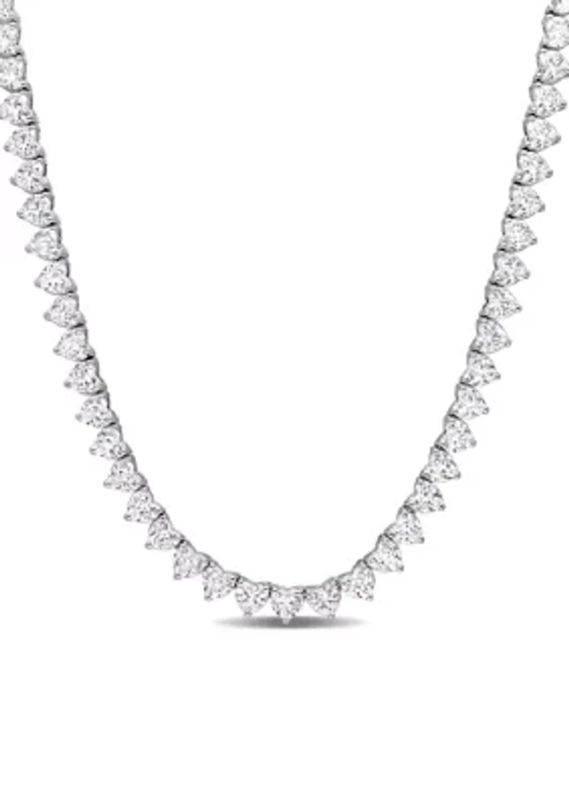 Lab Created 31.20 ct. t.g.w. Created White Sapphire Tennis Necklace in Sterling Silver