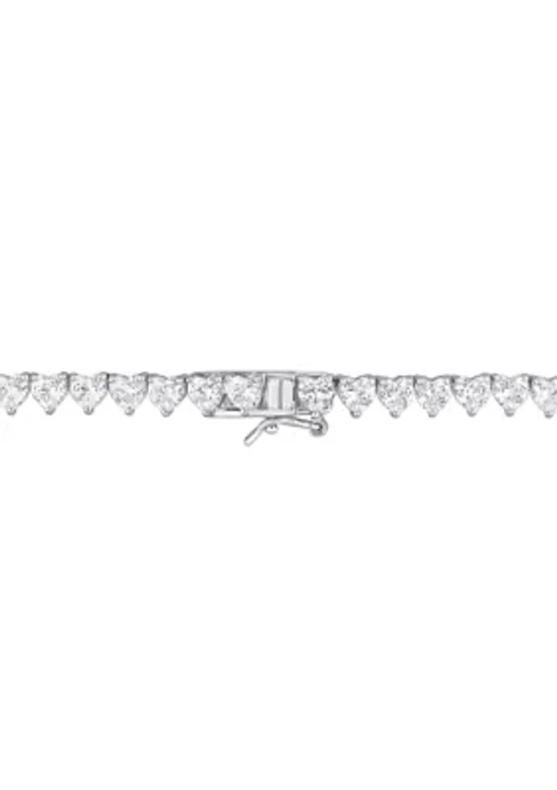 Lab Created 31.20 ct. t.g.w. Created White Sapphire  Tennis Necklace in Sterling Silver