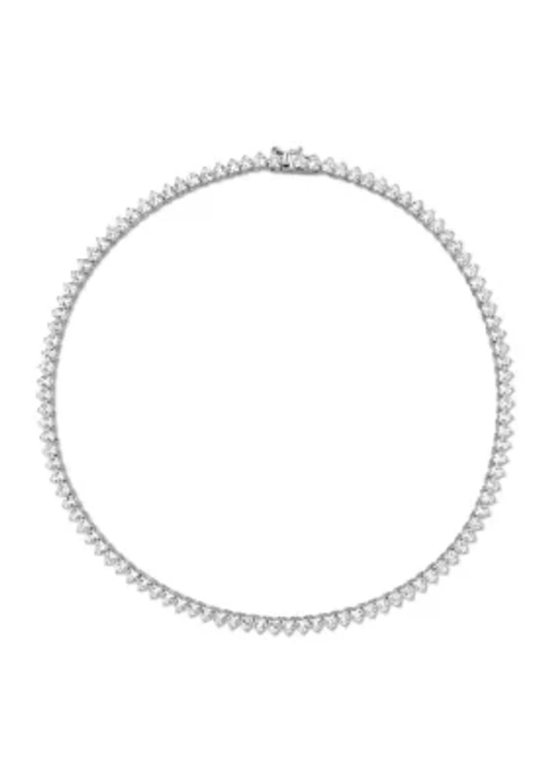 Lab Created 31.20 ct. t.g.w. Created White Sapphire  Tennis Necklace in Sterling Silver