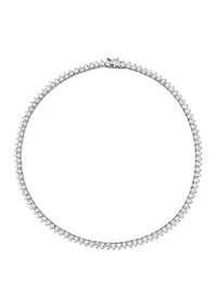 Lab Created 31.20 ct. t.g.w. Created White Sapphire  Tennis Necklace in Sterling Silver