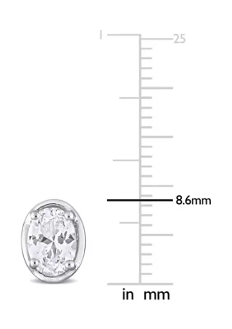 Lab Created Created White Sapphire Stud Earrings in Sterling Silver