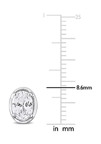 Lab Created Created White Sapphire Stud Earrings in Sterling Silver