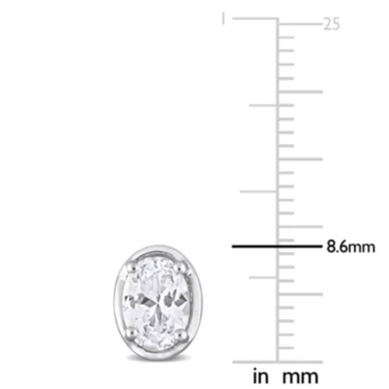 Lab Created Created White Sapphire Stud Earrings in Sterling Silver