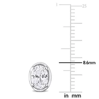 Lab Created Created White Sapphire Stud Earrings in Sterling Silver