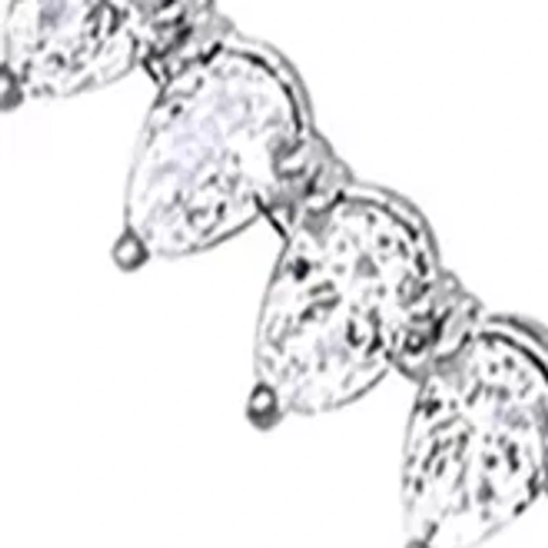 Lab Created 44.50 ct. t.g.w. Created White Sapphire Teardrop Tennis Necklace in Sterling Silver