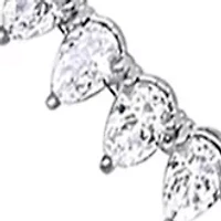 Lab Created 44.50 ct. t.g.w. Created White Sapphire Teardrop Tennis Necklace in Sterling Silver