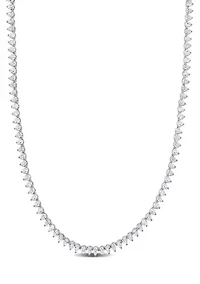 Lab Created 44.50 ct. t.g.w. Created White Sapphire Teardrop Tennis Necklace in Sterling Silver
