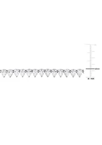 Lab Created 44.50 ct. t.g.w. Created White Sapphire Teardrop Tennis Necklace in Sterling Silver