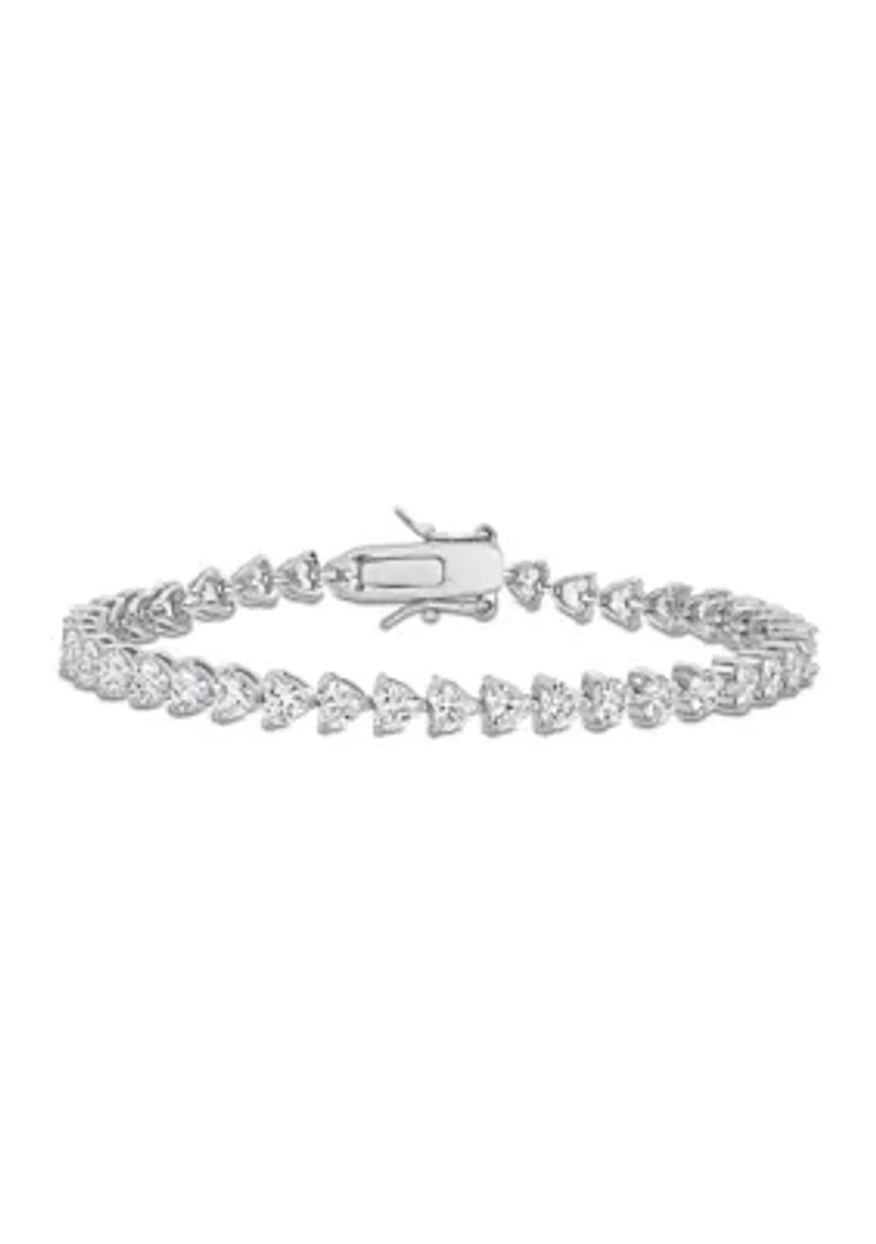Lab Created 10 ct. t.g.w. Created White Sapphire Tennis Bracelet in Sterling Silver