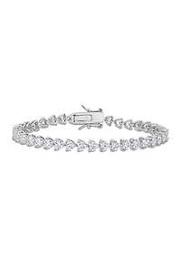 Lab Created 10 ct. t.g.w. Created White Sapphire Tennis Bracelet in Sterling Silver