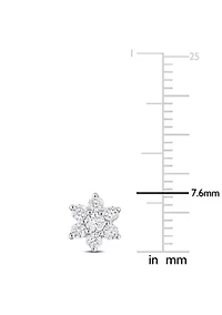 Lab Created 1/2 ct. t.g.w. Created Moissanite Floral Stud Earrings in Sterling Silver