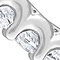 Lab Created 8.40 ct. t.g.w. Created White Sapphire Inside-Outside Hoop Earrings in Sterling Silver