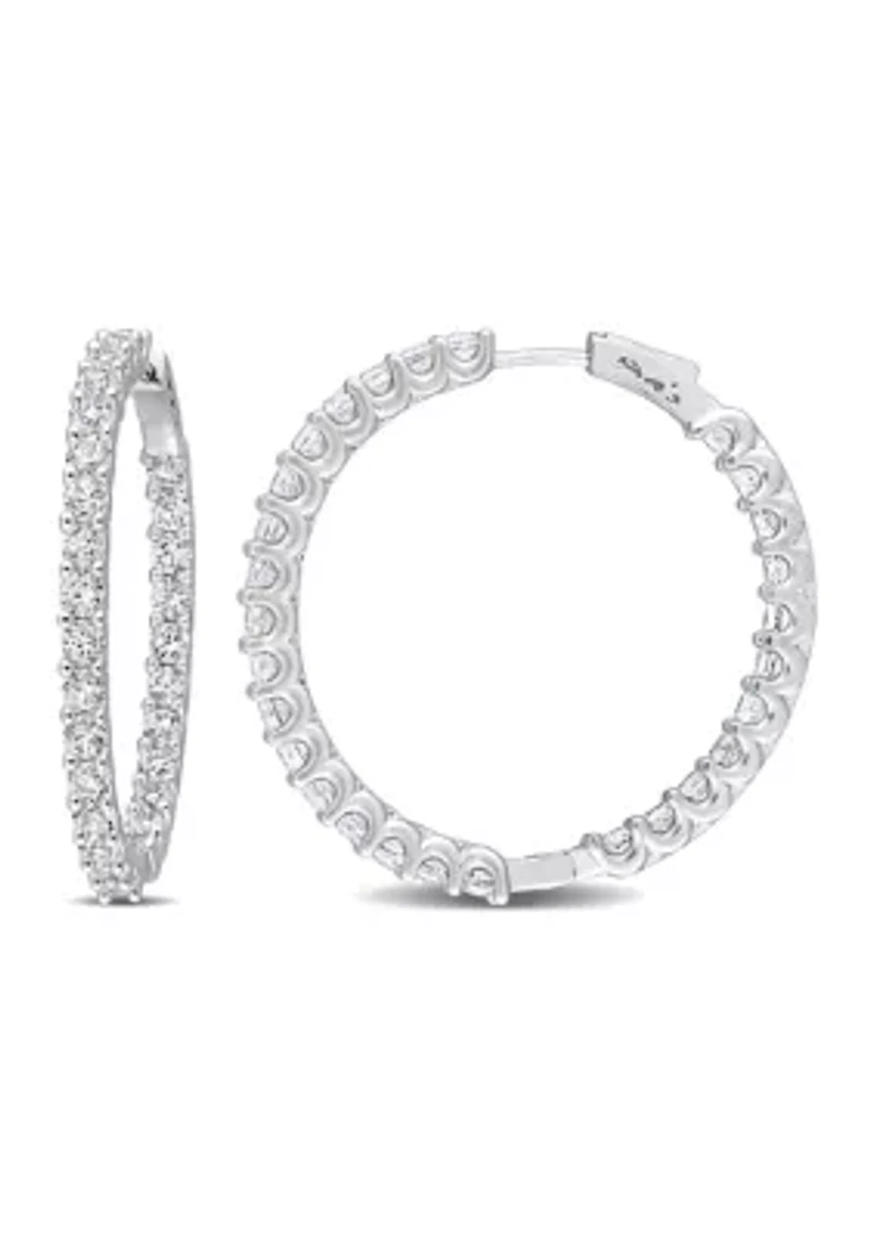 Lab Created 8.40 ct. t.g.w. Created White Sapphire Inside-Outside Hoop Earrings in Sterling Silver